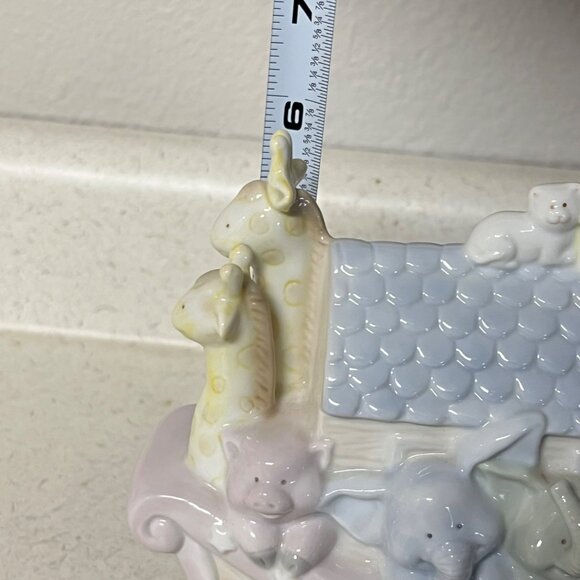 Noahs Ark Ceramic Night Light Lamp Nursery Decor Pastel Animals Elephant Giraffe - Picture 10 of 12